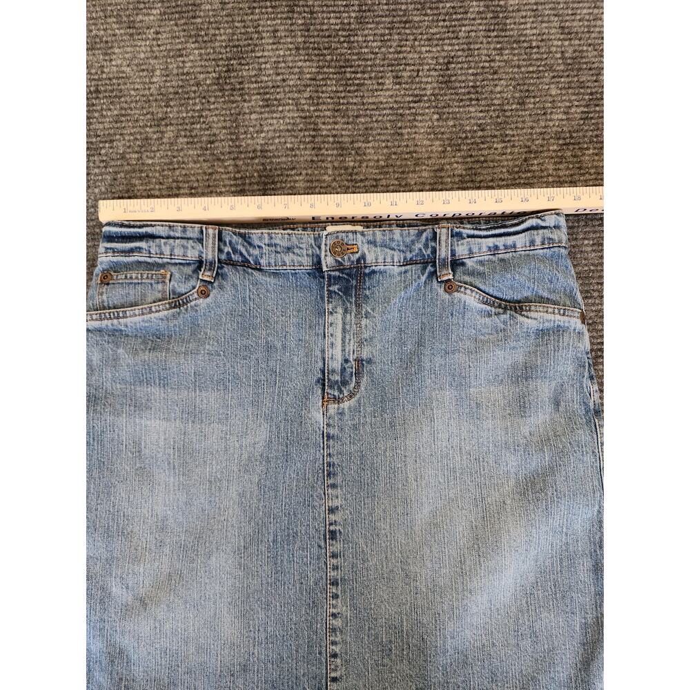 Izod Womens Size 12 Pencil Denim Blue Jean Skirt Pockets - Picture 6 of 7